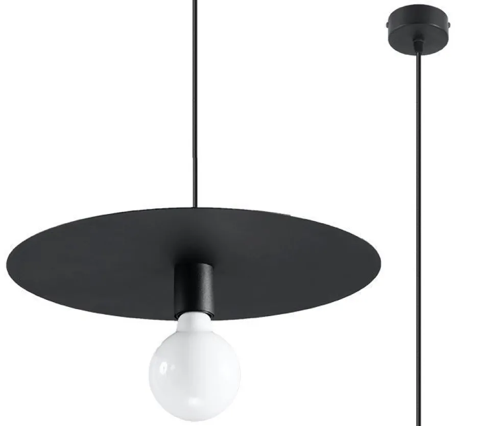 Sollux Hängelampe rund Schwarz Metall Ø 40 cm Modern E27< Wohnzimmerlampen|Moderne Lampen