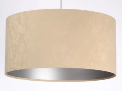 Hängelampen|Esszimmer Lampen*BPS Koncept Hängelampe rund Weiß Beige Silber Retro Wohnzimmer