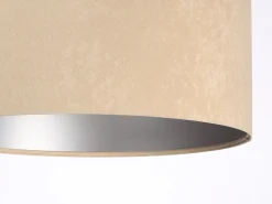 Hängelampen|Esszimmer Lampen*BPS Koncept Hängelampe rund Weiß Beige Silber Retro Wohnzimmer