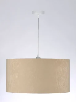 Hängelampen|Esszimmer Lampen*BPS Koncept Hängelampe rund Weiß Beige Silber Retro Wohnzimmer