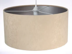 Hängelampen|Esszimmer Lampen*BPS Koncept Hängelampe rund Weiß Beige Silber Retro Wohnzimmer
