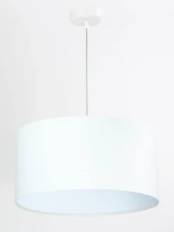 BPS Koncept Hängelampe rund Weiß Stoff Retro Wohnzimmer JERRY< Hängelampen|Esszimmer Lampen