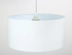 BPS Koncept Hängelampe rund Weiß Stoff Retro Wohnzimmer JERRY< Hängelampen|Esszimmer Lampen