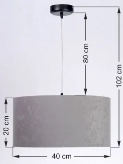 Hängelampen|Esszimmer Lampen*BPS Koncept Hängelampe Schirm Grau Pink Stoff Retro Esszimmer