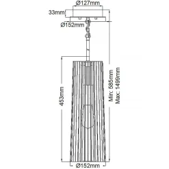 Elstead Hängelampe schmal Ø 15,2 cm H: max. 149,9 cm Metall< Hängelampen|Bürolampen