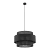 TK Lighting Hängelampe Schwarz Ø 50 cm H: max. 160 cm Stoff Metall E27< Hängelampen|Bürolampen