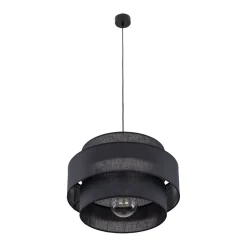 TK Lighting Hängelampe Schwarz Ø 50 cm H: max. 160 cm Stoff Metall E27< Hängelampen|Bürolampen