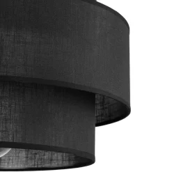 TK Lighting Hängelampe Schwarz Ø 50 cm H: max. 160 cm Stoff Metall E27< Hängelampen|Bürolampen