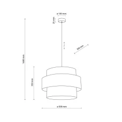 TK Lighting Hängelampe Schwarz Ø 50 cm H: max. 160 cm Stoff Metall E27< Hängelampen|Bürolampen