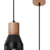 Sollux Hängelampe Schwarz Beton Holz Skandinavisch Ø 12 cm< Wohnzimmerlampen|Betonlampen
