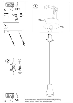 Sollux Hängelampe Schwarz Beton Holz Skandinavisch Ø 12 cm< Wohnzimmerlampen|Betonlampen