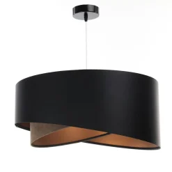 Hängelampen|Bürolampen*BPS Koncept Hängelampe Schwarz Braun Gold E27 rund D: 50 cm Latex