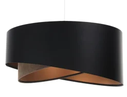 Hängelampen|Bürolampen*BPS Koncept Hängelampe Schwarz Braun Gold E27 rund D: 50 cm Latex