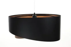Hängelampen|Bürolampen*BPS Koncept Hängelampe Schwarz Braun Gold E27 rund D: 50 cm Latex
