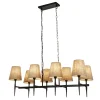 Hängelampen|Bürolampen*Searchlight Hängelampe Schwarz Creme B: 91 cm 8x E14 Stoff Metall