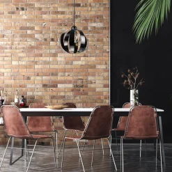 Schlafzimmer Lampen|Küchenlampen*Lamkur Hängelampe Schwarz E27 Ø 28 cm Metall Retro ORVAR