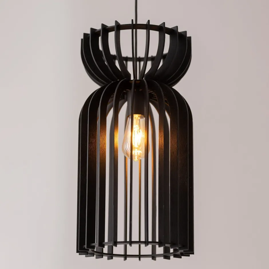 Nowodvorski Hängelampe Schwarz E27 Holz höhenverstellbar wohnlich< Bürolampen|Lampen Aus Aller Welt