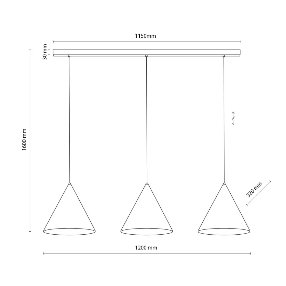 TK Lighting Hängelampe Schwarz 3-flammig Metall E27 höhenverstellbar< Hängelampen|Esszimmer Lampen