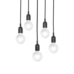 Bürolampen|Lampen Aus Aller Welt*Giovanni Battista Hängelampe Schwarz 5-flammig E27 Ø 40 cm Messing Eisen