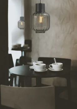 Hängelampen|Glaslampen*Masterlight Hängelampe Schwarz Glas Metall E27 verstellbar ELYA