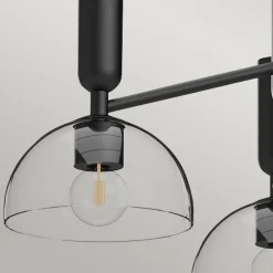 Hängelampen|Esszimmer Lampen*Elstead Hängelampe Schwarz Glas Metall E27 96,8 cm breit Retro