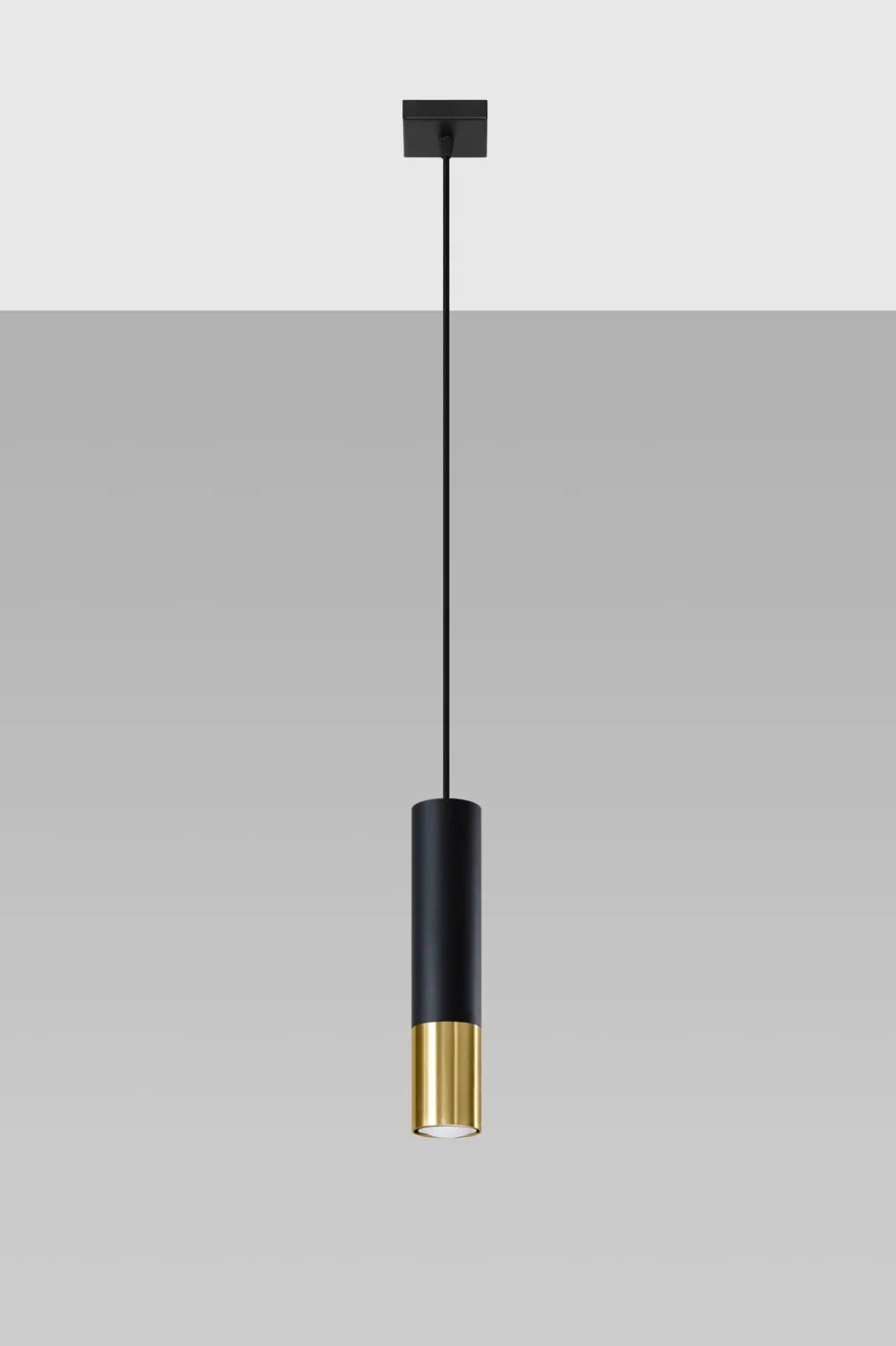 Sollux Hängelampe Schwarz Gold Ø 6 cm schmal GU10 Metall< Hängelampen|Esszimmer Lampen