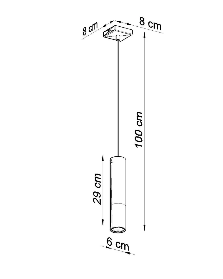 Sollux Hängelampe Schwarz Gold Ø 6 cm schmal GU10 Metall< Hängelampen|Esszimmer Lampen
