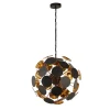 Hängelampen|Wohnzimmerlampen*Searchlight Hängelampe Schwarz Gold Ø47cm H: max. 135cm 4x E14 Metall