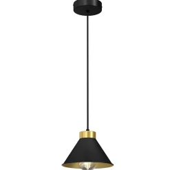 Luminex Hängelampe Schwarz Gold Metall E27 Esstisch RIAN< Hängelampen|Wohnzimmerlampen