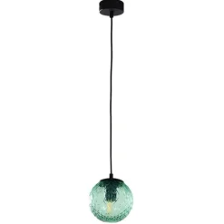 Hängelampen|Esszimmer Lampen*TK Lighting Hängelampe Schwarz Grün G9 Modern Glas Metall Ø14 cm
