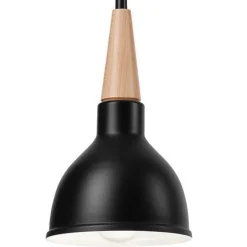 Hängelampen|Esszimmer Lampen*Lamkur Hängelampe Schwarz Holz Esszimmer Skandinavisch