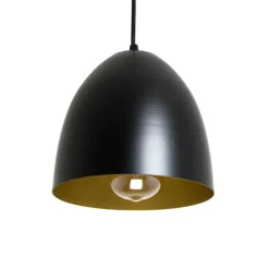 Emibig Hängelampe Schwarz innen Gold Ø20cm Esstisch ANNIE< Hängelampen|Esszimmer Lampen