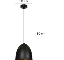 Emibig Hängelampe Schwarz innen Gold Ø20cm Esstisch ANNIE< Hängelampen|Esszimmer Lampen