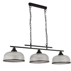 Searchlight Hängelampe Schwarz Klar B: 99 cm 3-flammig E27 Glas Metall< Hängelampen|Esszimmer Lampen