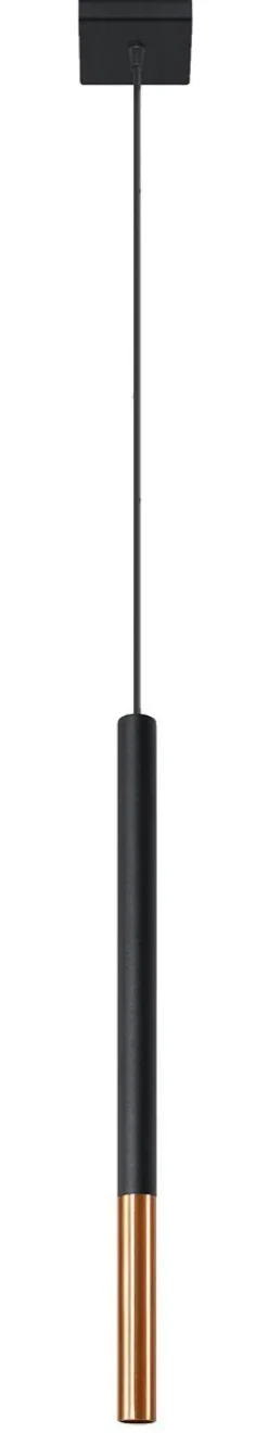 Sollux Hängelampe Schwarz Kupfer Ø 2,5 cm schmal Zylinder G9< Moderne Lampen|Wohnzimmerlampen