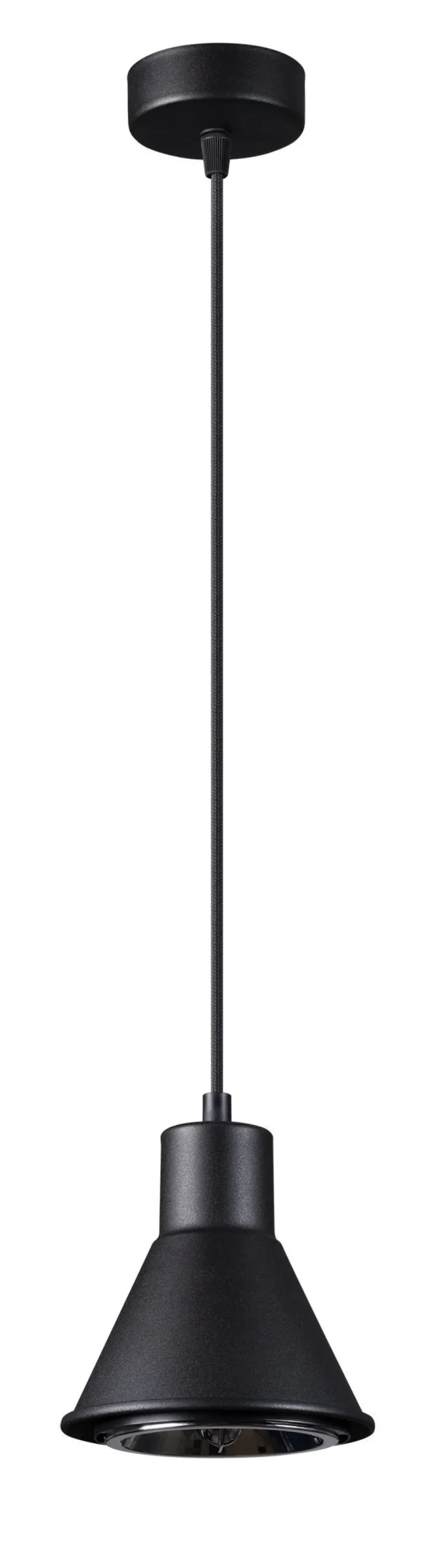 Wohnzimmerlampen|Esszimmer Lampen*Sollux Hängelampe Schwarz Metall Ø 14 cm schlicht ES111 Retro