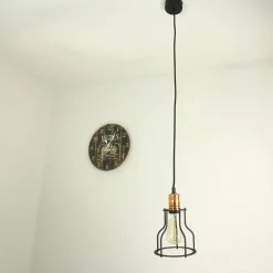 Hängelampen|Esszimmer Lampen*Nowodvorski Hängelampe Schwarz Metall Ø 15 cm Draht Schirm E27