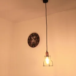 Hängelampen|Esszimmer Lampen*Nowodvorski Hängelampe Schwarz Metall Ø 15 cm Draht Schirm E27