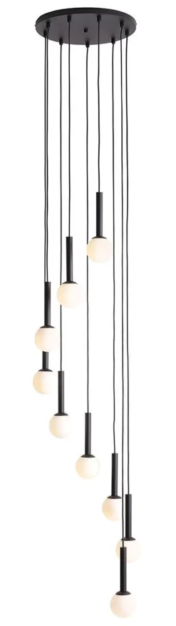 ALDEX Hängelampe Schwarz Metall Glas G9 blendarm Ø36 cm rund< Hängelampen|Bürolampen