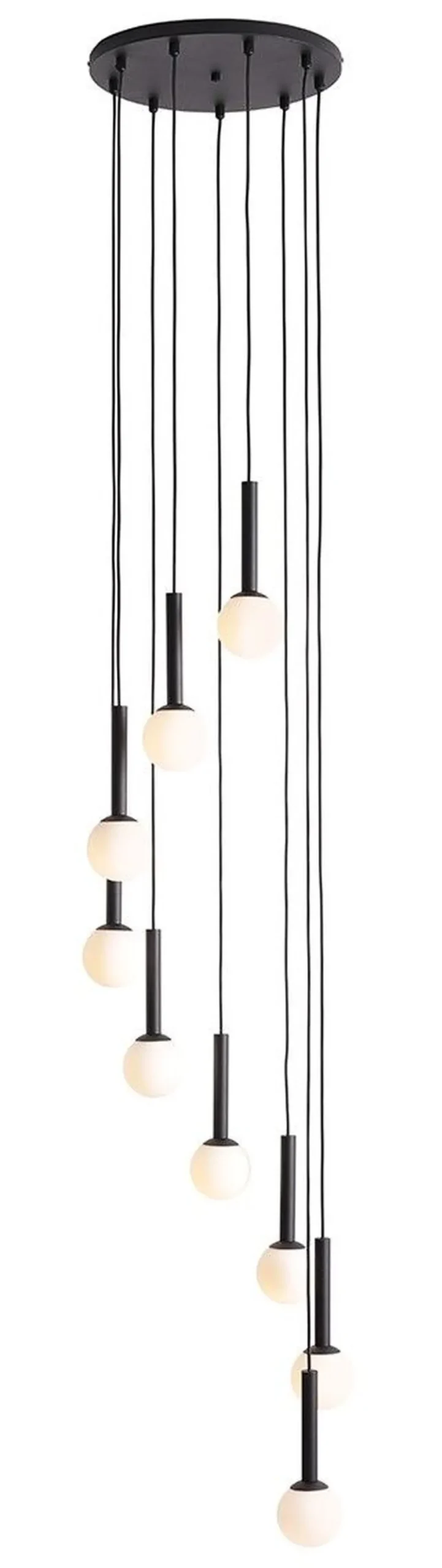 ALDEX Hängelampe Schwarz Metall Glas G9 blendarm Ø36 cm rund< Hängelampen|Bürolampen