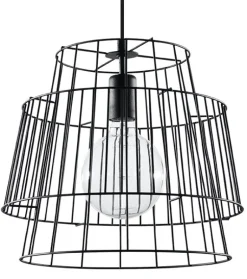 Hängelampen|Esszimmer Lampen*Sollux Hängelampe Schwarz Metall Ø35cm Modern E27 DALE