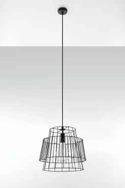 Hängelampen|Esszimmer Lampen*Sollux Hängelampe Schwarz Metall Ø35cm Modern E27 DALE