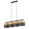 Hängelampen|Esszimmer Lampen*TK Lighting Hängelampe Schwarz Natur E27 4-flammig länglich B: 94 cm