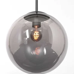 Hängelampen|Bürolampen*Steinhauer Hängelampe Schwarz Rauchgrau E27 Ø30 cm stylisch Modern