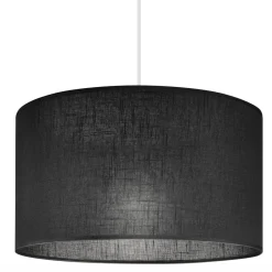 Lamkur Hängelampe Schwarz rund Ø 35 cm E27 verstellbar Stoff ISIDE< Hängelampen|Schlafzimmer Lampen