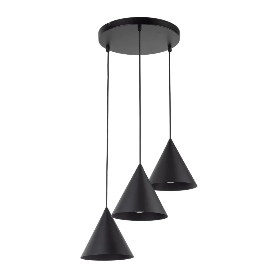 Hängelampen|Bürolampen*TK Lighting Hängelampe Schwarz verstellbar 3-flammig E27 Ø 42 cm CODY