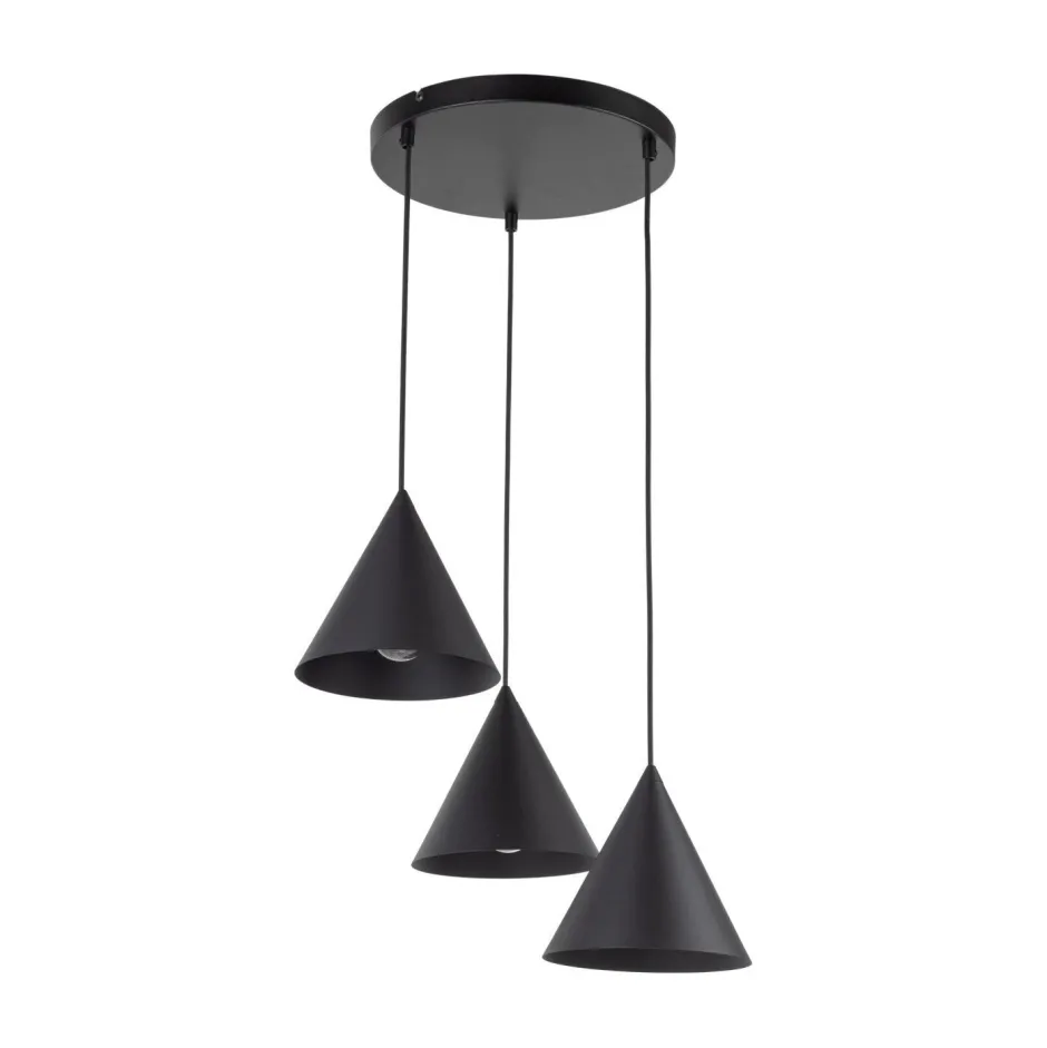 Hängelampen|Bürolampen*TK Lighting Hängelampe Schwarz verstellbar 3-flammig E27 Ø 42 cm CODY