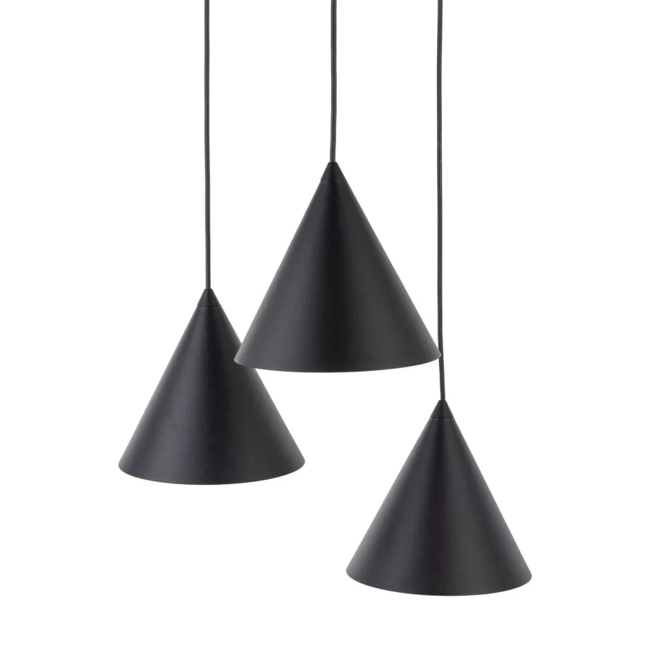 Hängelampen|Bürolampen*TK Lighting Hängelampe Schwarz verstellbar 3-flammig E27 Ø 42 cm CODY