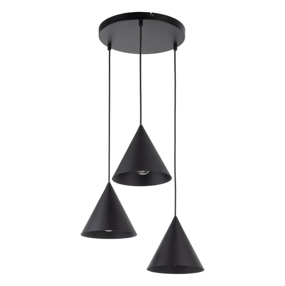 Hängelampen|Bürolampen*TK Lighting Hängelampe Schwarz verstellbar 3-flammig E27 Ø 42 cm CODY
