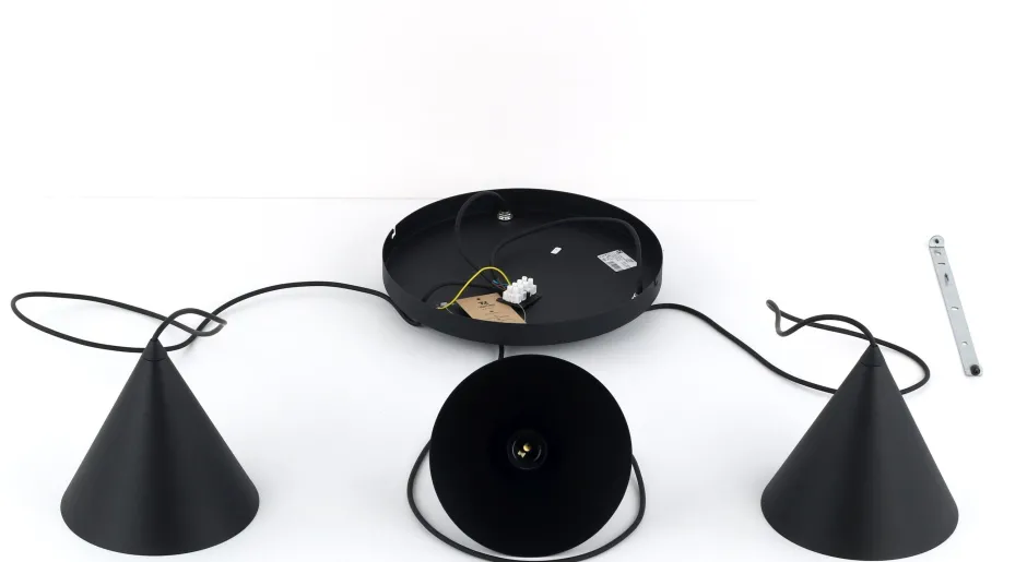 Hängelampen|Bürolampen*TK Lighting Hängelampe Schwarz verstellbar 3-flammig E27 Ø 42 cm CODY